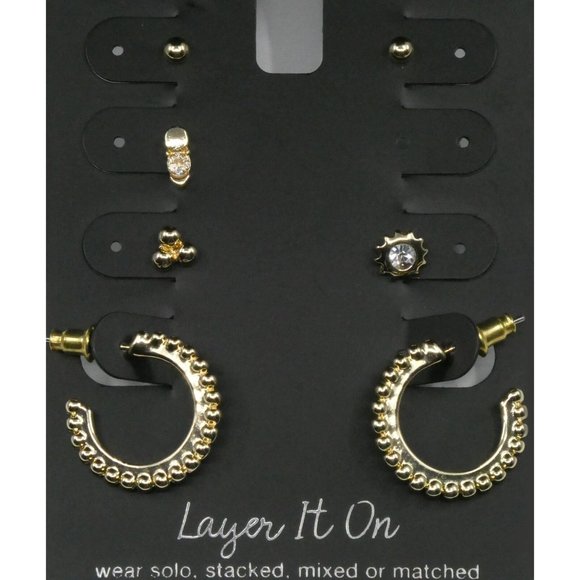 New Inc Gold-Tone 4-Pc. Set Stud Earrings $29.50 - Picture 4 of 4